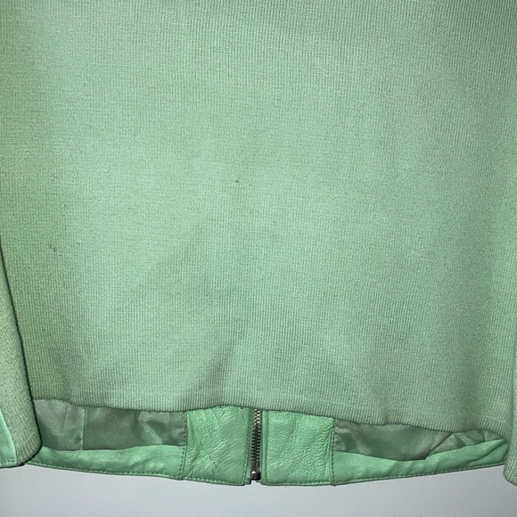 Nygard Collection Petites mint green Leather Jacket with Silver toned Studs - Picture 10 of 16